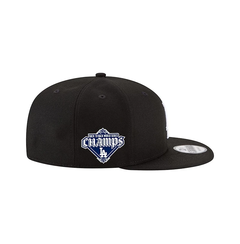 New Era Men's Black Los Angeles Dodgers 2024/25 Back-to-Back s Diamond Side Patch 9FIFTY Snapback Hat