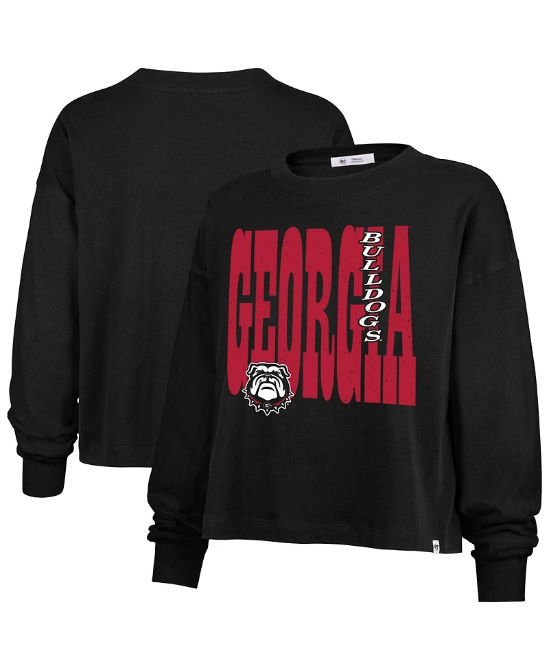 '47 Brand Women's Black Georgia Bulldogs Stacked Sydney Long Sleeve T-Shirt