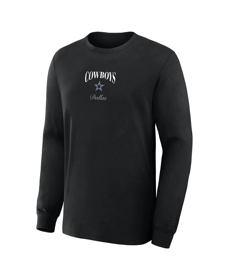 Fanatics Men's Black Dallas Cowboys Midnight Falls Long Sleeve T-Shirt