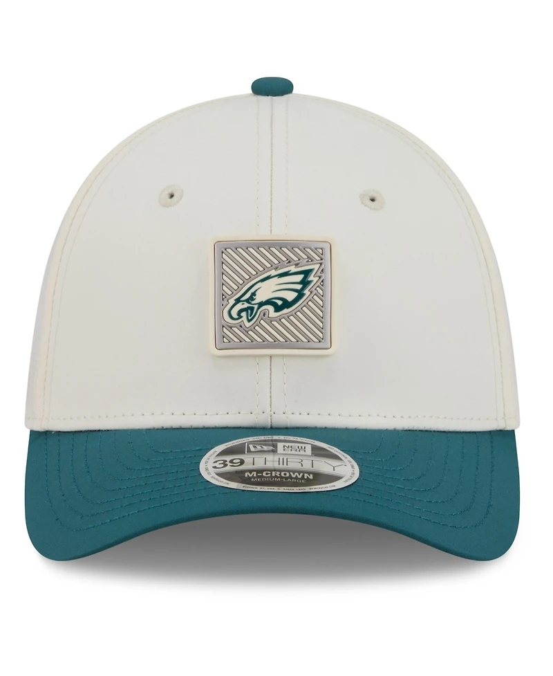 New Era Men's Cream/Midnight Green Philadelphia Eagles 2026 Nfl Training Camp 39THIRTY Flex Hat