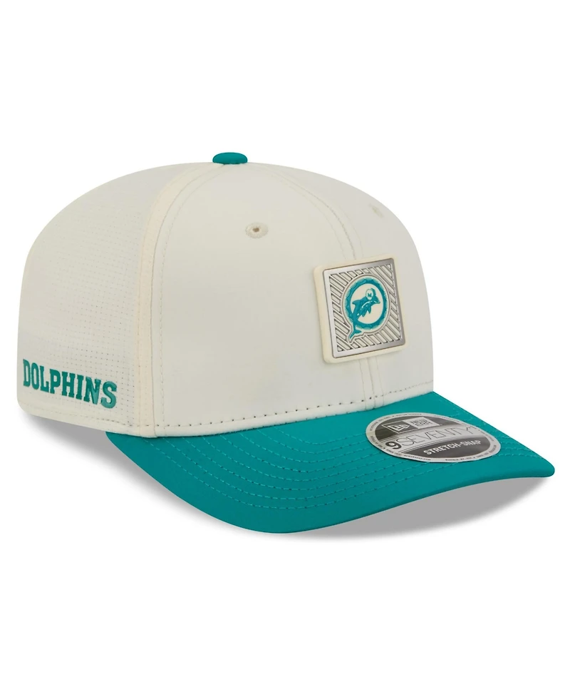 New Era Men's Cream/Aqua Miami Dolphins 2026 Nfl Training Camp 9SEVENTY Adjustable Hat