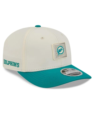New Era Men's Cream/Aqua Miami Dolphins 2026 Nfl Training Camp 9SEVENTY Adjustable Hat