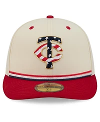 New Era Men's Cream/Red Minnesota Twins Usa 250 Fourth of July 59FIFTY Fitted Hat
