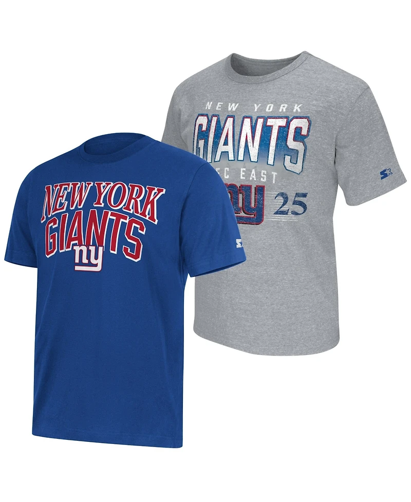 Starter Men's 2-pack Royal/Gray New York Giants Logo T-Shirt