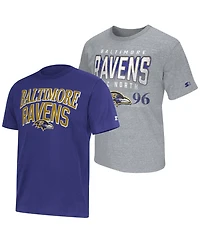 Starter Men's 2-pack Purple/Gray Baltimore Ravens Logo T-Shirt