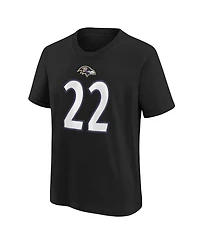 Nike Big Boys and Girls Derrick Henry Black Baltimore Ravens Player Name Number T-Shirt