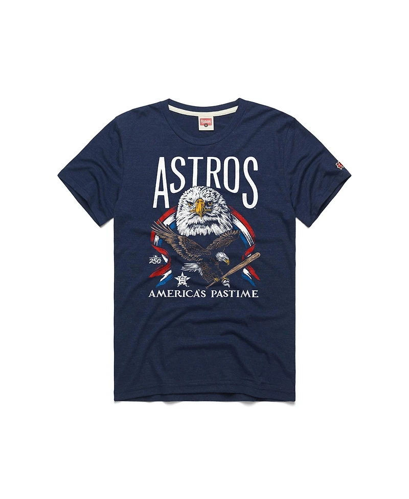 Homage Men's Navy Houston Astros America's Pastime Tri-Blend T-Shirt