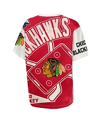 Outerstuff Big Boys and Girls Cream Chicago Blackhawks Top Player T-Shirt