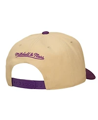Mitchell & Ness Men's and Women's Khaki/Purple Los Angeles Sparks Pro Pinch Snapback Hat