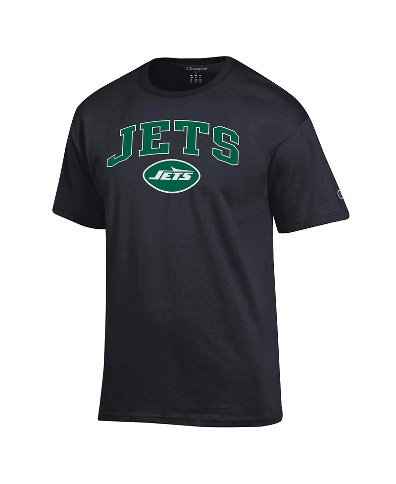 Champion Men's Black New York Jets Arch Over Logo T-Shirt