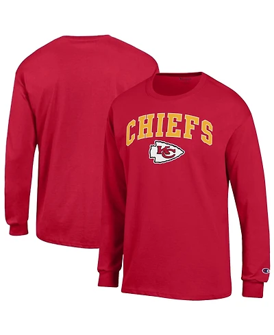 Champion Men's Red Kansas City Chiefs Arch Over Logo Long Sleeve T-Shirt