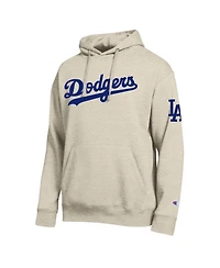 Champion Men's Oatmeal Los Angeles Dodgers All Star Chenille Patch Hoodie