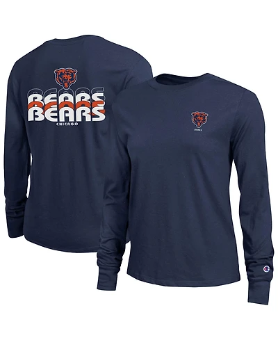 Champion Women's Navy Chicago Bears Core Long-Sleeve T-Shirt