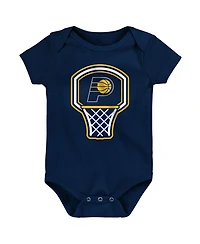 Outerstuff Baby Boys and Girls 3-Pack Indiana Pacers Littlest Player Bodysuit Set