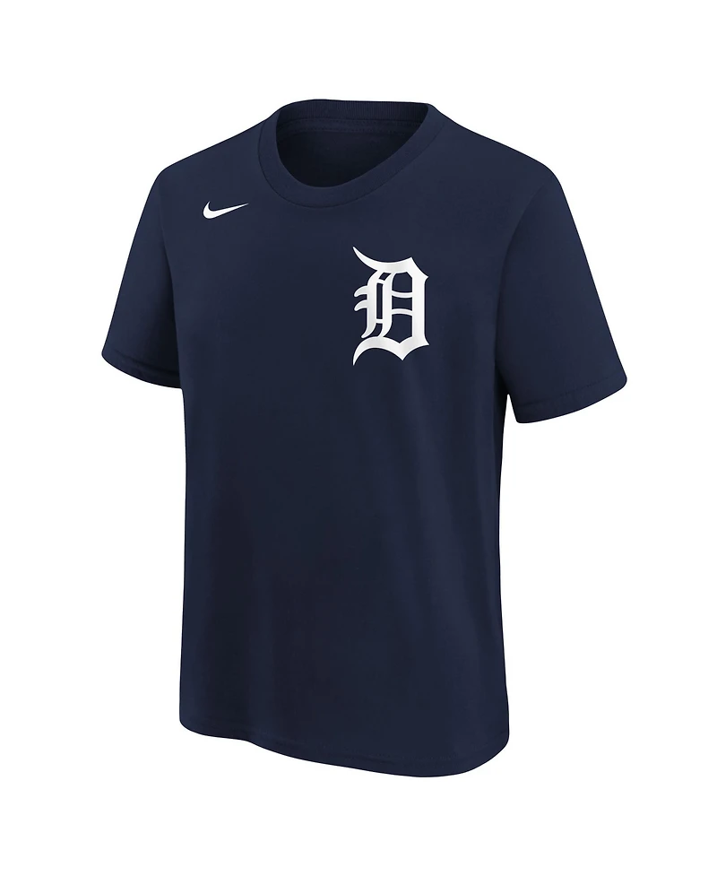 Nike Big Boys and Girls Athletic Navy Detroit Tigers Wordmark T-Shirt