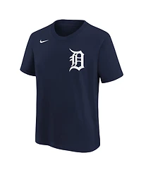 Nike Big Boys and Girls Athletic Navy Detroit Tigers Wordmark T-Shirt
