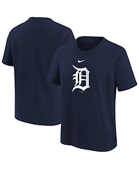 Nike Big Boys and Girls Navy Detroit Tigers Large Logo T-Shirt