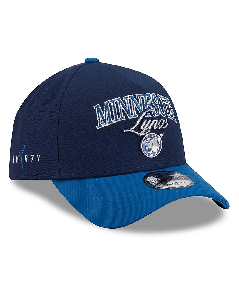 New Era Men's and Women's Navy/Blue Minnesota Lynx Wnba Tip-Off 2026 Metal Badge A-Frame 9FORTY Adjustable Hat