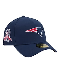 New Era Men's Navy England Patriots A-Frame 59FORTY Fitted Hat