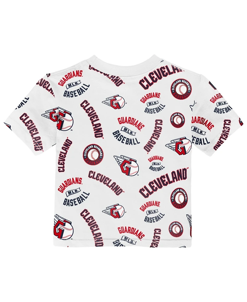 Outerstuff Toddler White Cleveland Guardians Run Down T-Shirt
