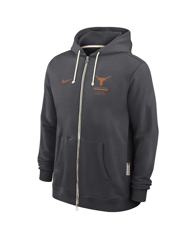 Nike Men's Anthracite Texas Longhorns 2026 Sideline Standard Issue Dri-fit Full-Zip Hoodie