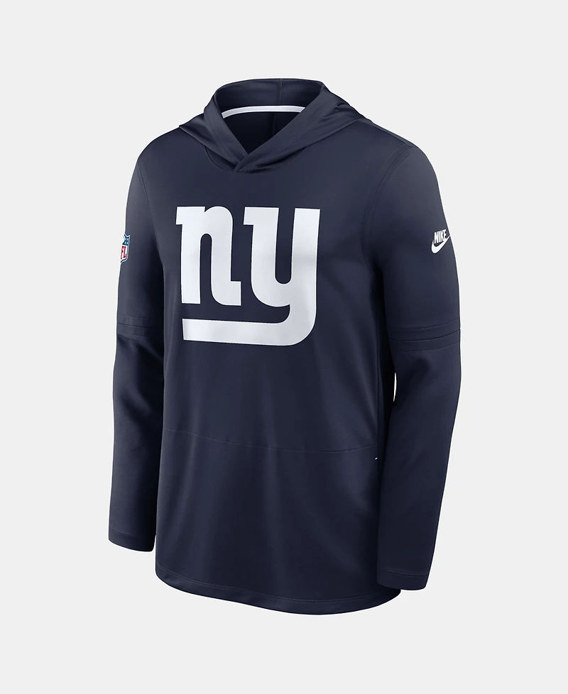 Nike Men's Navy New York Giants Sideline Dri-fit Long Sleeve Hooded T-Shirt