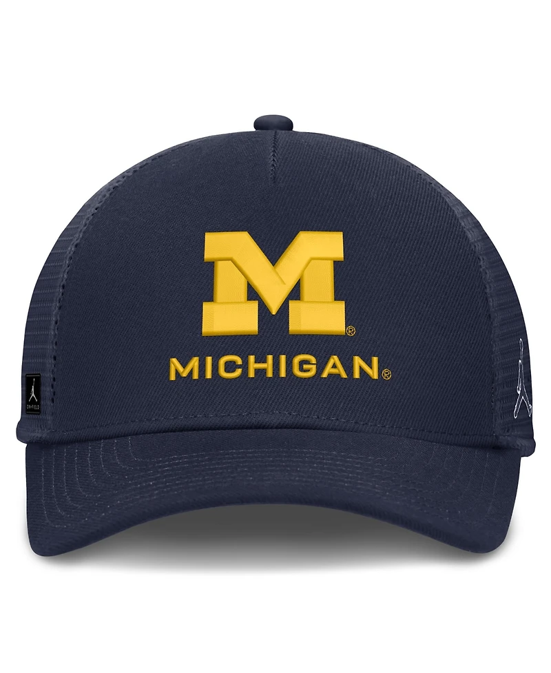 Jordan Men's and Women's Navy Michigan Wolverines 2026 On-Field Gameday Trucker Hat