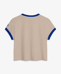 Nike Women's Cream Denver Broncos Rewind Ringer Mod Cropped T-Shirt