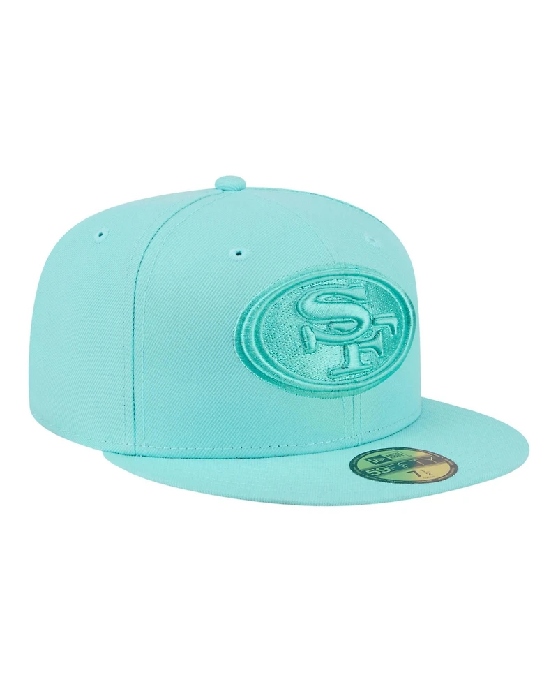 New Era Men's Turquoise San Francisco 49ers Color Pack 59FIFTY Fitted Hat