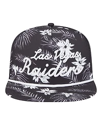 New Era Men's Black Las Vegas Raiders Palm Print A-Frame 9FIFTY Snapback Hat