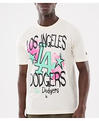 New Era Men's Cream Los Angeles Dodgers Lifestyle Punk Core T-Shirt