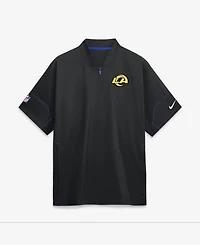Nike Men's Black Los Angeles Rams Sideline Short Sleeve Quarter-Zip Coaches Jacket