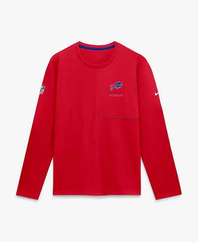 Nike Men's Red Buffalo Bills Sideline Coaches Uv Dri-fit Long Sleeve Shirt