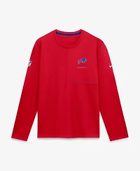 Nike Men's Red Buffalo Bills Sideline Coaches Uv Dri-fit Long Sleeve Shirt