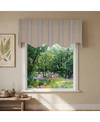 Rlf Home French Stripe Regal Window Valance 100% Cotton Lined Rod Pocket