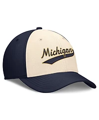 Nike Men's Natural/Navy Michigan Wolverines Legacy Swooshflex Dri-fit Hat