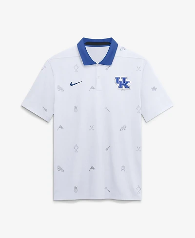 Nike Men's White Kentucky Wildcats Vapor Pattern Dri-fit Polo Shirt
