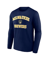 Logo Athletic Men's Navy Milwaukee Brewers Heart Soul Long Sleeve T-Shirt