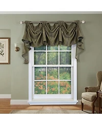Rlf Home Soft Rayon 3-s Victory Swag Window Valance 100% Cotton Tab Top