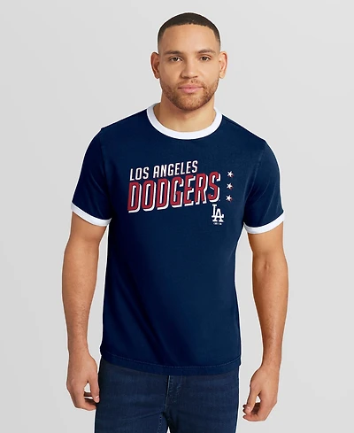 Darius Rucker Collection by Fanatics Men's Navy Los Angeles Dodgers Americana Washed Ringer T-Shirt