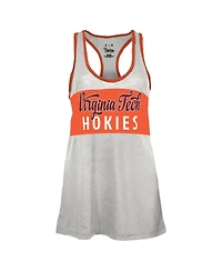 Pressbox Women's White/Orange Virginia Tech Hokies Tracy Racerback Burnout Tank Top