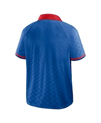 Fanatics Men's Royal/Red New York Giants Homerun Raglan V-Neck Polo Shirt