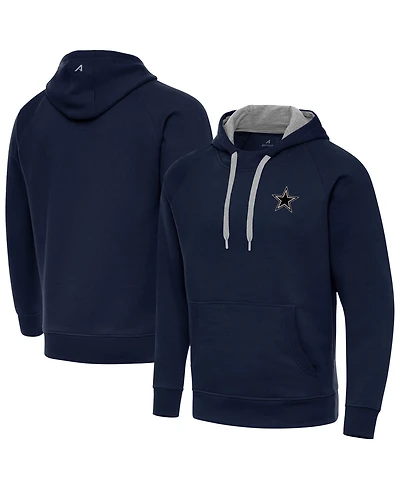 Antigua Men's Navy Dallas Cowboys Brushed Carbon Victory Pullover Hoodie