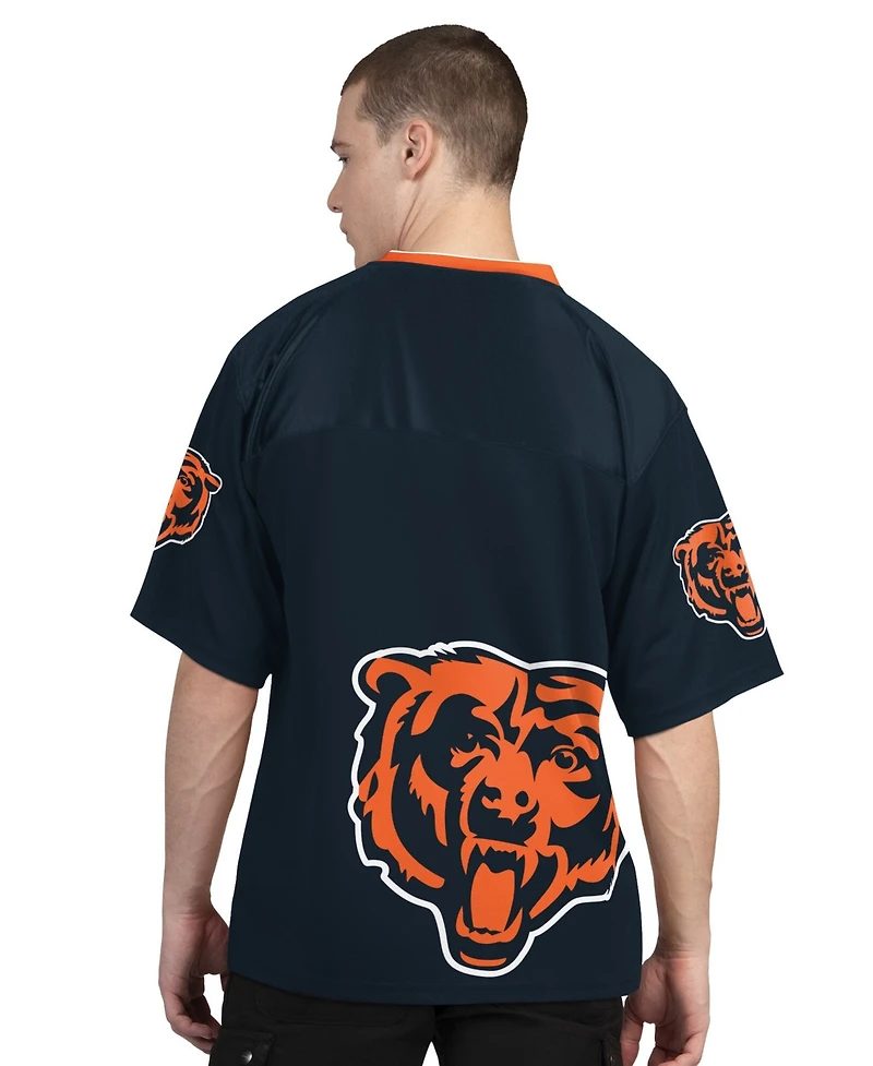 Starter Men's Navy/White Chicago Bears Short Sleeve Long T-Shirt