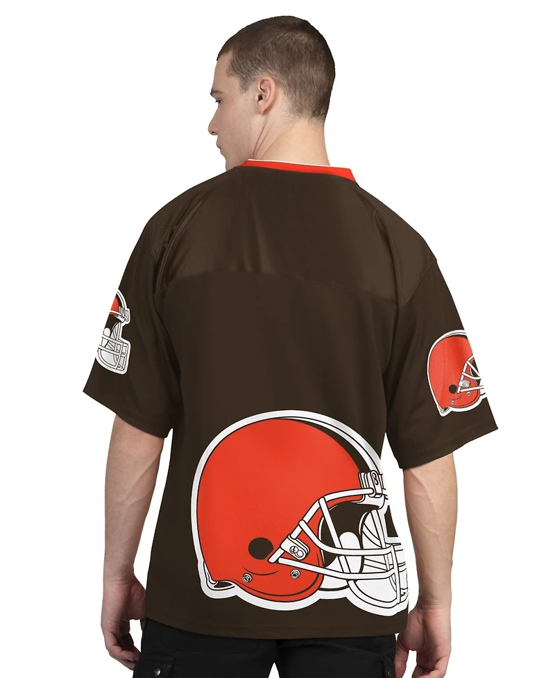 Starter Men's Brown/White Cleveland Browns Short Sleeve Long T-Shirt