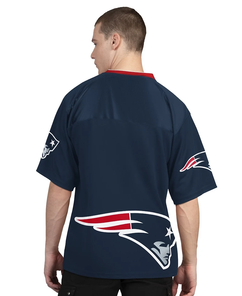 Starter Men's Navy/White New England Patriots Short Sleeve Long T-Shirt