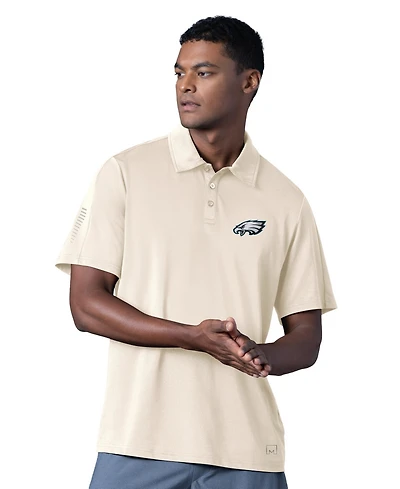 Msx by Michael Strahan Men's Cream Philadelphia Eagles Tournament Polo Shirt
