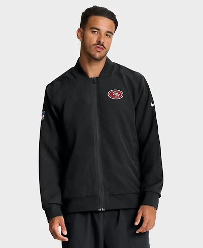 Nike Men's Black San Francisco 49ers Sideline Full-Zip Bomber Jacket