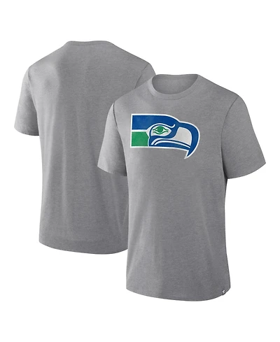 Fanatics Men's Heather Gray Seattle Seahawks Heritage Tribute Tri-Blend T-Shirt