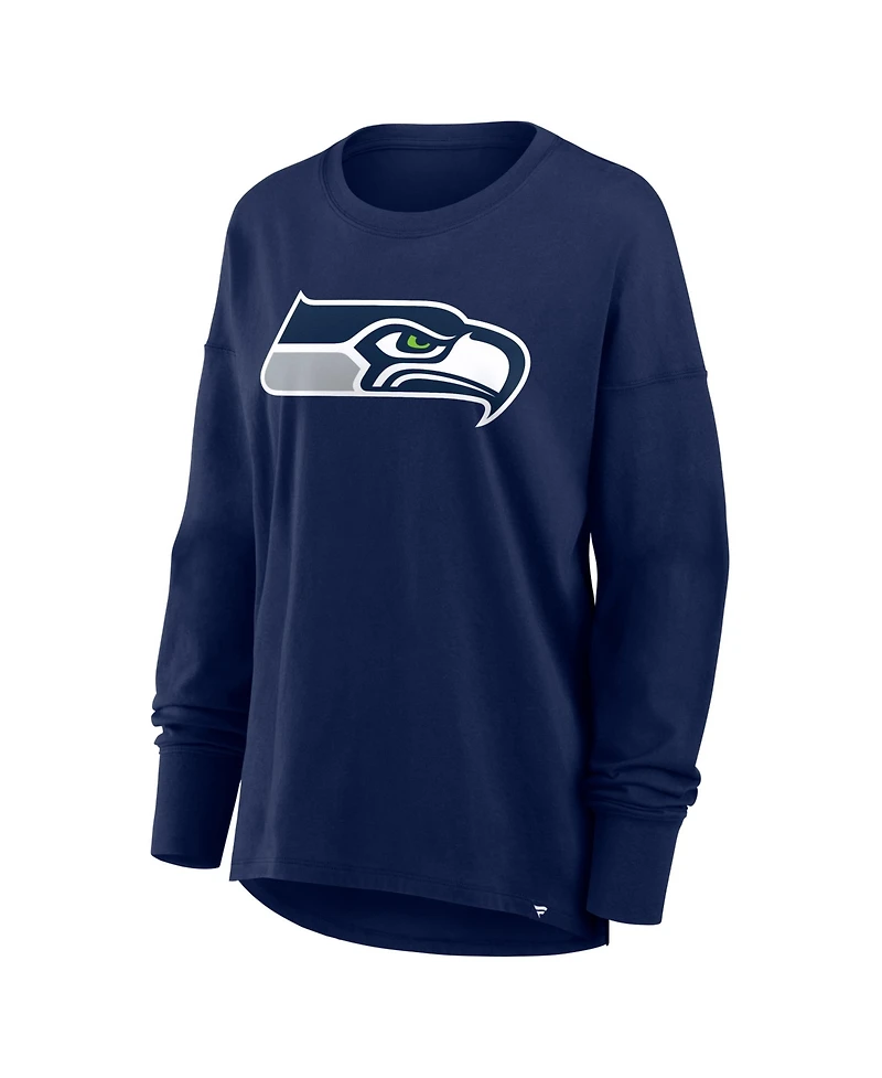 Fanatics Women's College Navy Seattle Seahawks Essential Long Sleeve T-Shirt